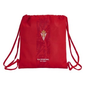 Sac à dos serré par des ficelles Real Sporting de Gijón Rouge de Real Sporting de Gijón, Sacs à dos enfant - Réf : S4301205, ...