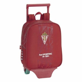 Mochila Escolar com Rodas 805 Real Sporting de Gijón 611972280 Vermelho de Real Sporting de Gijón, Mochilas infantis - Ref: S...