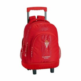 Mochila Escolar com Rodas Compact Real Sporting de Gijón SF-611972-818 Vermelho (32 x 45 x 21 cm) de Real Sporting de Gijón, ...