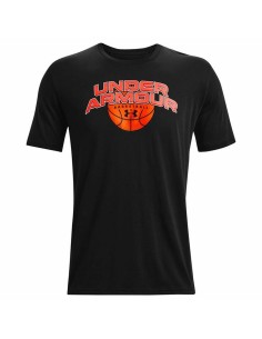 Maglia Sportiva a Maniche Corte Under Armour Basketball Branded Wordmark Nero da Under Armour, Camicie e T-shirt sportive - R...