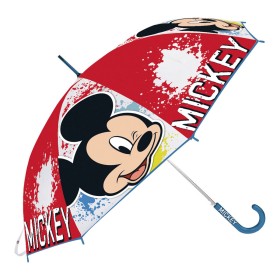 Umbrella Mickey Mouse Happy smiles Red Blue (Ø 80 cm) by Mickey Mouse, Stick Umbrellas - Ref: S4305125, Price: 9,96 €, Discou...