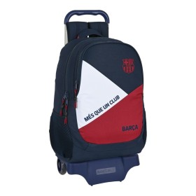 School Rucksack with Wheels F.C. Barcelona Corporativa Blue Maroon 32 x 44 x 16 cm by F.C. Barcelona, Children's Backpacks - ...