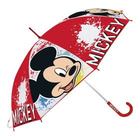 Umbrella Mickey Mouse Happy Smiles Red (Ø 80 cm) by Mickey Mouse, Stick Umbrellas - Ref: S4305903, Price: 9,96 €, Discount: %