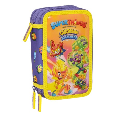 Plumier Triple SuperThings Guardians of Kazoom Morado Amarillo (36 Piezas) de SuperThings, Estuches - Ref: S4306437, Precio: ...