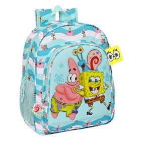 School Bag Spongebob Stay positive Blue White (32 x 38 x 12 cm) by Spongebob, Children's Backpacks - Ref: S4306513, Price: 15...