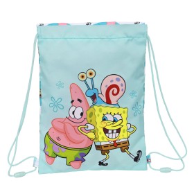 Saco Mochila com Cordas Spongebob Stay positive Azul Branco (26 x 34 x 1 cm) de Spongebob, Sacos escolares - Ref: S4306516, P...