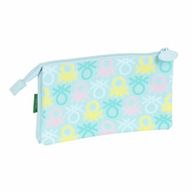 Portatodo Triple Benetton Fantasy Azul cielo (22 x 12 x 3 cm) de Benetton, Estuches - Ref: S4306816, Precio: 6,72 €, Descuent...