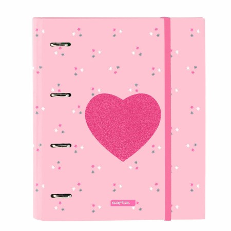 Reliure à anneaux Safta CorazÓn A4 Rose (27 x 32 x 3.5 cm) de Safta, Classeurs - Réf : S4306843, Prix : 7,39 €, Remise : %