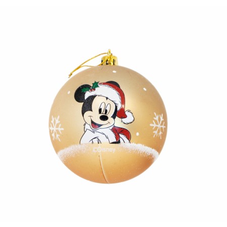 Weihnachtsbaumkugel Mickey Mouse Happy smiles Gold 6 Stück Kunststoff (Ø 8 cm) von Mickey Mouse, Weihnachten - Ref: S4307226,...