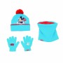 Gorro, Guantes y Braga de Cuello Mickey Mouse Happy smiles Azul Rojo de Mickey Mouse, Set de bufanda, gorro y guantes - Ref: ...