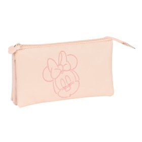 Triple Carry-all Minnie Mouse Baby Pink (22 x 12 x 3 cm) by Minnie Mouse, Pencil cases - Ref: S4307279, Price: 7,16 €, Discou...