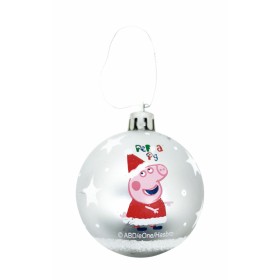 Boule de Noël Peppa Pig Cosy corner Argenté 6 Unités Plastique (Ø 8 cm) de Peppa Pig, Noël - Réf : S4307355, Prix : 8,77 €, R...