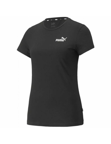 T-Shirt de Desporto de Manga Curta Puma Essentials+ Embroidery Preto | Tienda24 Tienda24.eu