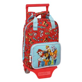 School Rucksack with Wheels The Paw Patrol Funday Red Light Blue (20 x 28 x 8 cm) by The Paw Patrol, Children's Backpacks - R...