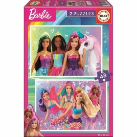 Set de 2 Puzzles Barbie Girl   48 Pièces 28 x 20 cm de Barbie, Puzzles classiques - Réf : S4307686, Prix : 10,15 €, Remise : %