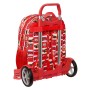 School Rucksack with Wheels Cars Let's race Red White (33 x 42 x 14 cm) by Cars, Children's Backpacks - Ref: S4307797, Price:...