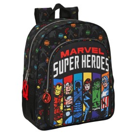 School Bag The Avengers Super heroes Black (32 x 38 x 12 cm) by The Avengers, Children's Backpacks - Ref: S4307848, Price: 18...