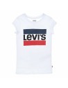 Camisola de Manga Curta Criança Levi's Sportswea Branco | Tienda24 Tienda24.eu