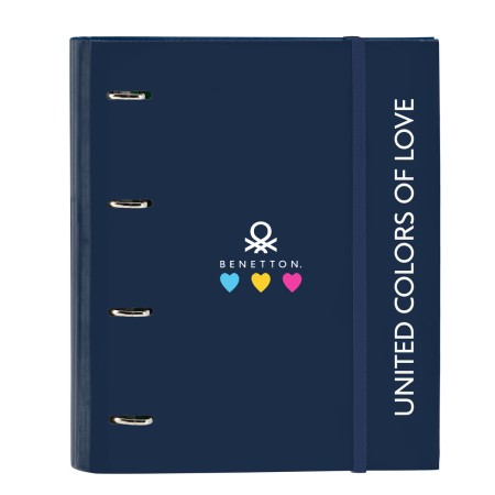 Ring binder Benetton Love Navy Blue (27 x 32 x 3.5 cm) by Benetton, Filing cabinets - Ref: S4307989, Price: 8,63 €, Discount: %