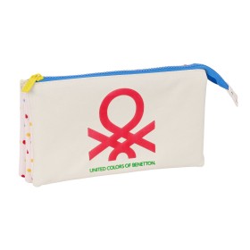 Portatodo Triple Benetton Topitos Blanco (22 x 12 x 3 cm) de Benetton, Estuches - Ref: S4308025, Precio: 7,34 €, Descuento: %