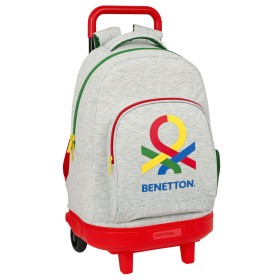 School Rucksack with Wheels Benetton Pop Grey (33 x 45 x 22 cm) by Benetton, Children's Backpacks - Ref: S4308061, Price: 33,...