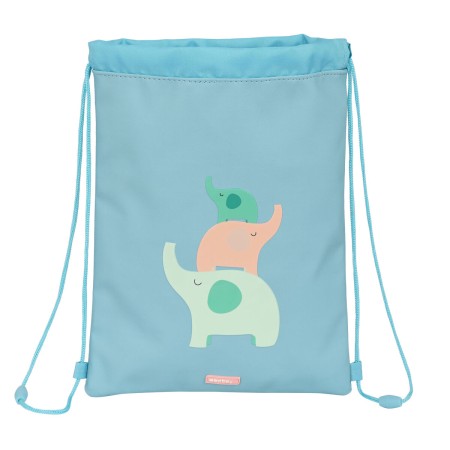 Backpack with Strings Safta Elefantes Green by Safta, School Bags - Ref: S4308421, Price: 7,91 €, Discount: %