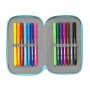 Double Pencil Case The Bellies White Purple Turquoise 12.5 x 19.5 x 4 cm (28 Pieces) by The Bellies, Pencil cases - Ref: S430...