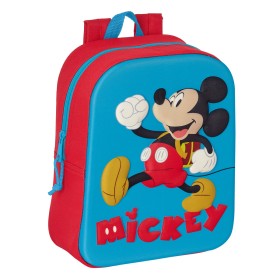 Mochila Escolar Mickey Mouse Clubhouse 3D Rojo Azul 22 x 27 x 10 cm de Mickey Mouse Clubhouse, Mochilas infantiles - Ref: S43...