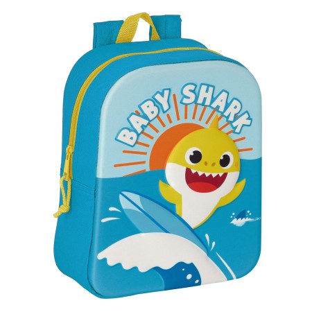 School Bag Baby Shark 3D Blue 22 x 27 x 10 cm by Baby Shark, Children's Backpacks - Ref: S4308483, Price: 10,47 €, Discount: %