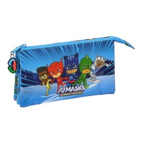 Portatodo Triple PJ Masks Azul 22 x 12 x 3 cm de PJ Masks, Estuches - Ref: S4308512, Precio: 7,95 €, Descuento: %