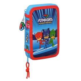 Doppel-Federtasche PJ Masks Blau 12.5 x 19.5 x 4 cm (28 Stücke) von PJ Masks, Federmäppchen - Ref: S4308513, Preis: 9,33 €, R...