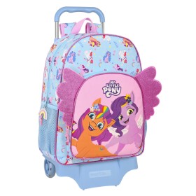 Mochila Escolar com Rodas My Little Pony Wild & free Azul Cor de Rosa 33 x 42 x 14 cm de My Little Pony, Mochilas infantis - ...