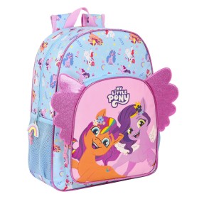 Zaino Scuola My Little Pony Wild & free Azzurro Rosa 33 x 42 x 14 cm di My Little Pony, Zainetti per bambini - Rif: S4308607,...