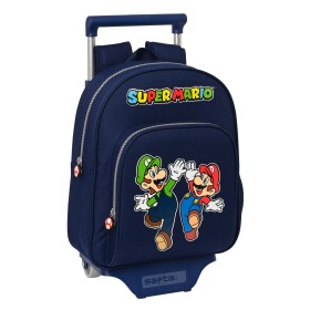 School Rucksack with Wheels Super Mario Navy Blue 28 x 34 x 10 cm by Super Mario, Children's Backpacks - Ref: S4308701, Price...