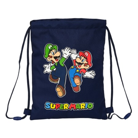 Bolsa Mochila con Cuerdas Super Mario Azul marino 26 x 34 x 1 cm de Super Mario, Bolsas escolares - Ref: S4308719, Precio: 12...