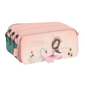 Trousse Fourre-Tout Double Santoro Swan lake Gris Rose 21,5 x 10 x 8 cm de Santoro, Trousses - Réf : S4308746, Prix : 8,24 €,...