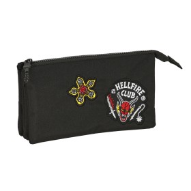 Trousse Fourre-Tout Double Stranger Things Noir 22 x 12 x 3 cm de Stranger Things, Trousses - Réf : S4308875, Prix : 11,62 €,...