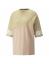 Camiseta de Manga Corta Mujer Puma Colorblock Beige | Tienda24 Tienda24.eu