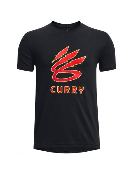 T-shirt à manches courtes homme Under Armour Curry Lightning Logo Noir | Tienda24 Tienda24.eu