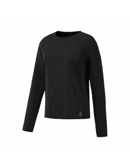 Women’s Long Sleeve T-Shirt Reebok Thermowarm Deltapeak Black | Tienda24 Tienda24.eu