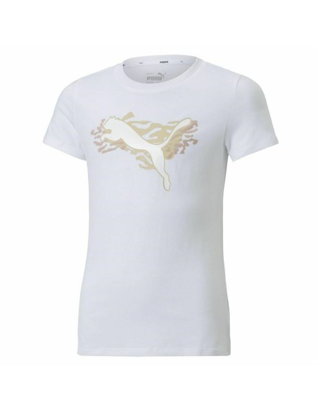 Child's Short Sleeve T-Shirt Puma Alpha White | Tienda24 Tienda24.eu