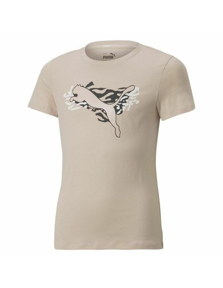 Child's Short Sleeve T-Shirt Puma Beige | Tienda24 Tienda24.eu