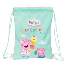 Saco Mochila com Cordas Peppa Pig Ice cream Cor de Rosa Menta 26 x 34 x 1 cm de Peppa Pig, Sacos escolares - Ref: S4309302, P...