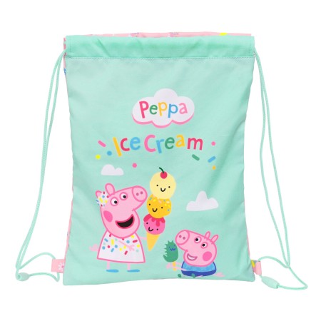 Sac à dos serré par des ficelles Peppa Pig Ice cream Rose Menthe 26 x 34 x 1 cm de Peppa Pig, Cartables - Réf : S4309302, Pri...