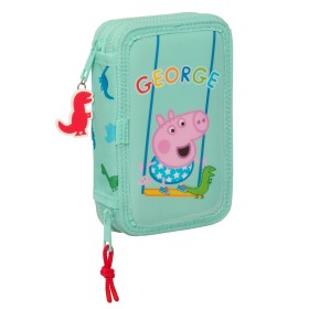 Double Pencil Case Peppa Pig George Mint 12.5 x 19.5 x 4 cm (28 Pieces) by Peppa Pig, Pencil cases - Ref: S4309316, Price: 10...