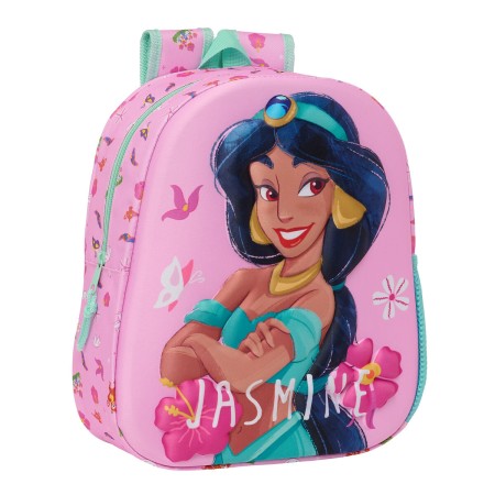 Sac à dos enfant 3D Disney Princess Jasmine Rose 27 x 33 x 10 cm de Disney Princess, Sacs à dos enfant - Réf : S4309343, Prix...