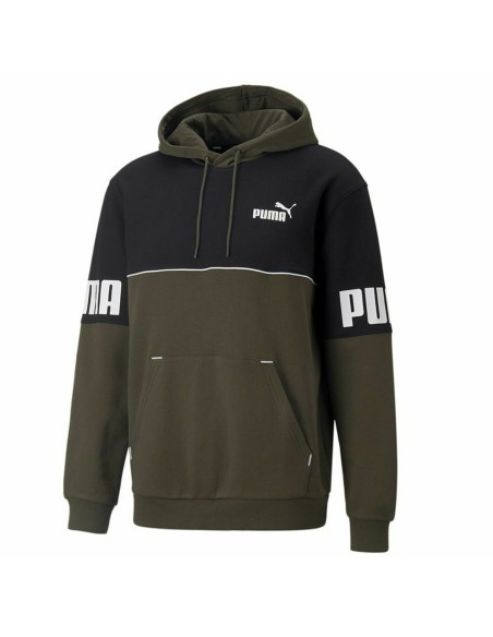 Sudadera con Capucha Hombre Puma Power Colorblock Verde Negro | Tienda24 Tienda24.eu