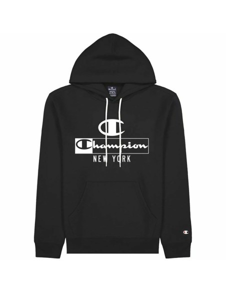 Sudadera con Capucha Hombre Champion Negro | Tienda24 Tienda24.eu