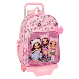 Mochila Escolar com Rodas Na!Na!Na! Surprise Fabulous Cor de Rosa 33 x 42 x 14 cm de Na!Na!Na! Surprise, Mochilas infantis - ...