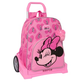 Mochila Escolar com Rodas Minnie Mouse Loving Cor de Rosa 33 x 42 x 14 cm de Minnie Mouse, Mochilas infantis - Ref: S4309537,...